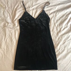 Vintage black velvet mini dress